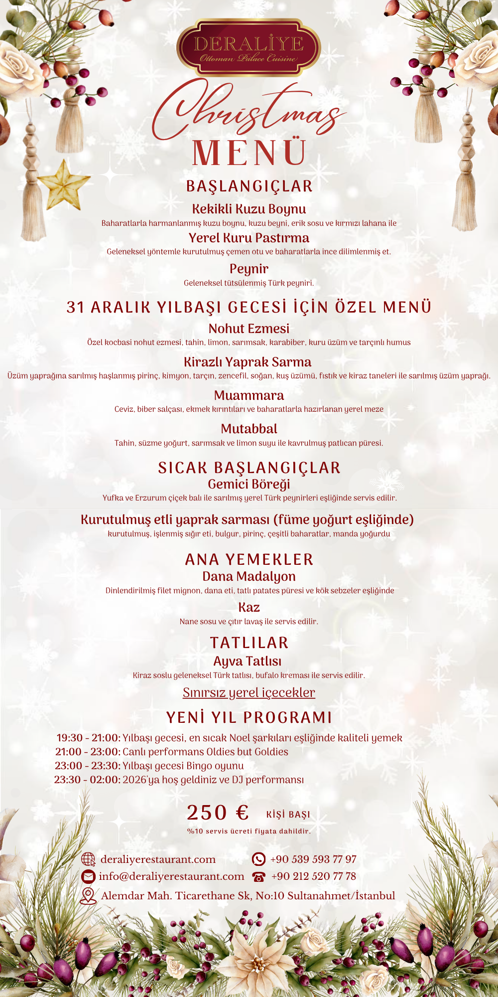 İstanbul'da 2026 Yılbaşı Gecesi: Deraliye Restaurant'ta 2026'yı Şık Bir Şekilde Kutlayın 1 yeni-yil-2026 partisi